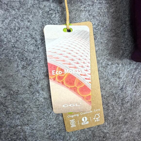 OGL Move Eco Mousse Placket Top Womens Medium Purple Stretch Asymmetrical Button - Picture 5 of 7